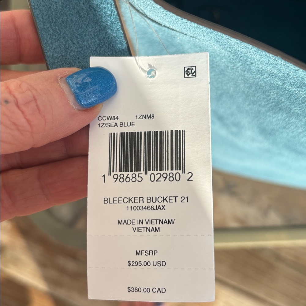 Coach Bleecker Bucket Bag 21 Sea Blue Suede NWT - Picture 4 of 12
